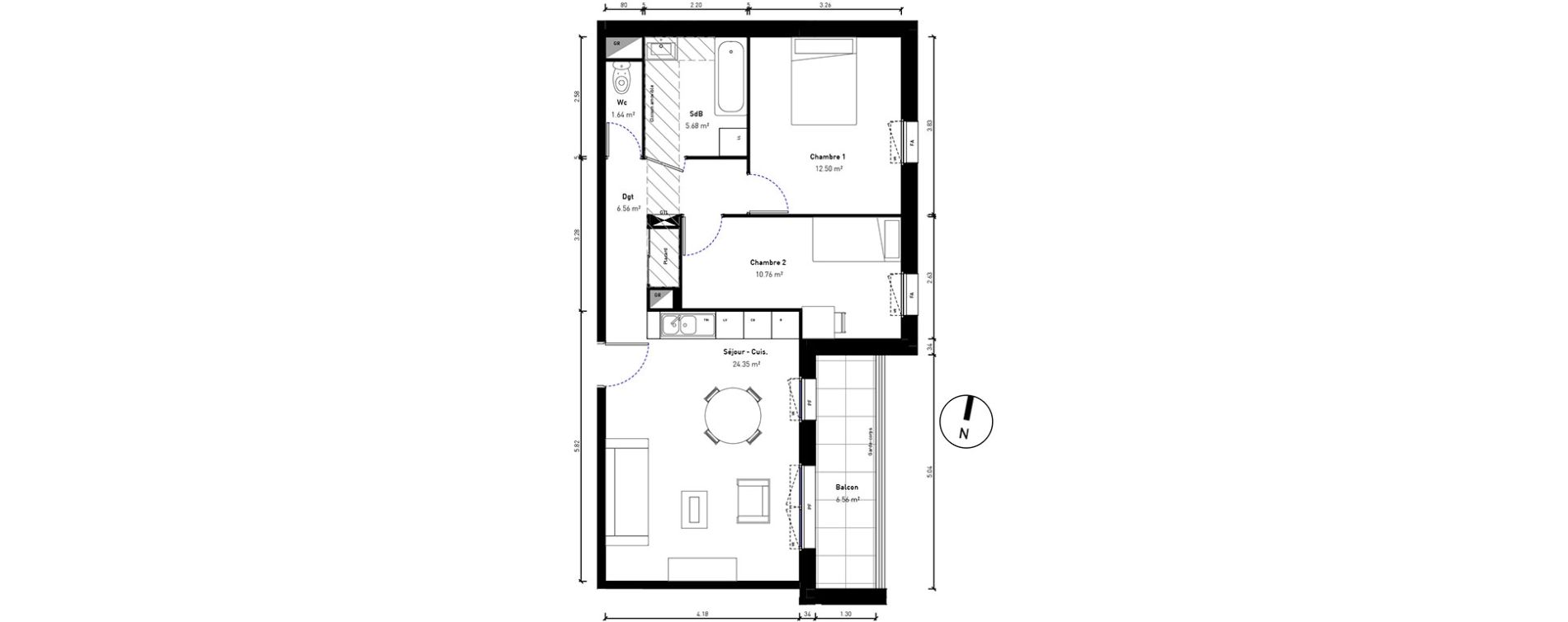 Appartement T3 de 61,50 m2 &agrave; Bussy-Saint-Georges Sycomore