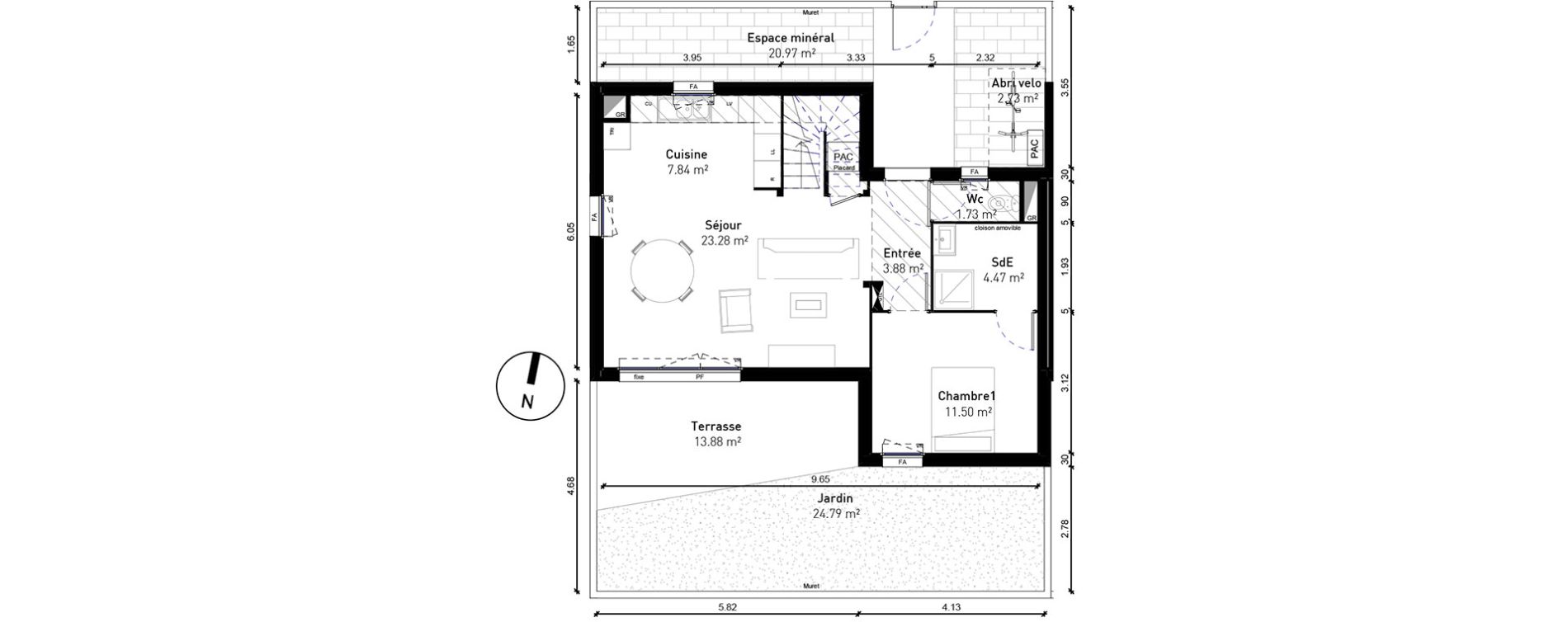 Maison T4 de 82,40 m2 &agrave; Bussy-Saint-Georges Sycomore