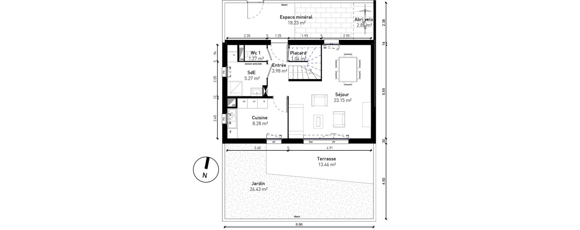 Maison T4 de 83,71 m2 &agrave; Bussy-Saint-Georges Sycomore