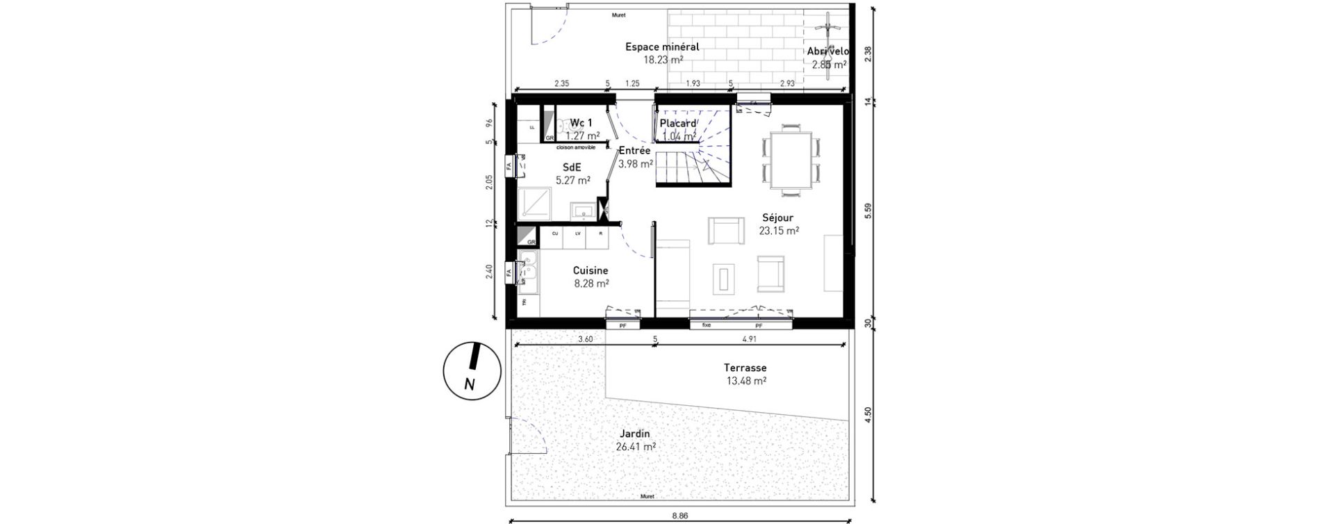 Maison T4 de 83,71 m2 &agrave; Bussy-Saint-Georges Sycomore