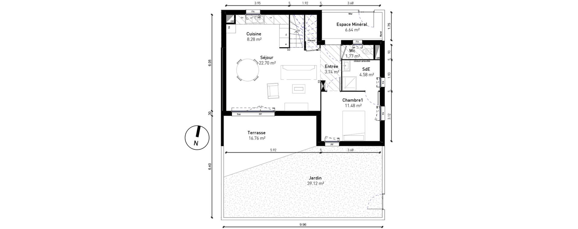 Maison T4 de 84,39 m2 &agrave; Bussy-Saint-Georges Sycomore