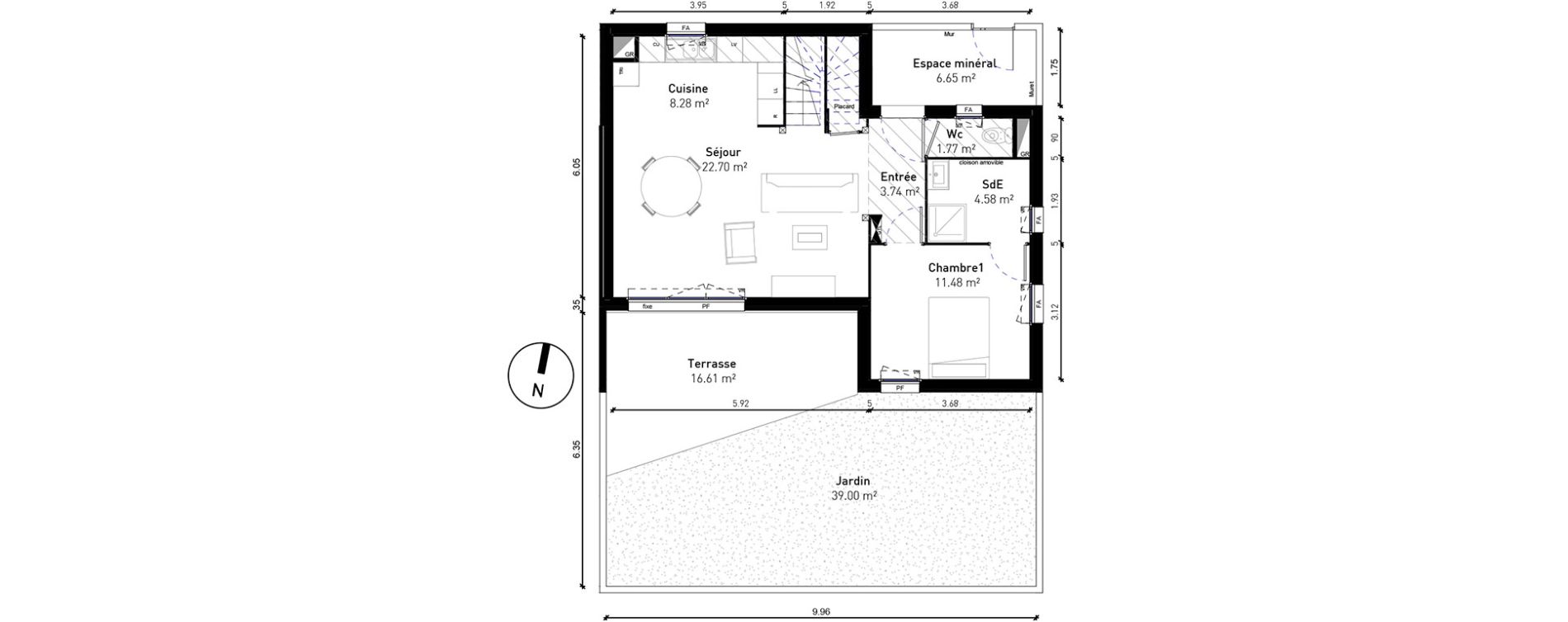 Maison T4 de 82,26 m2 &agrave; Bussy-Saint-Georges Sycomore