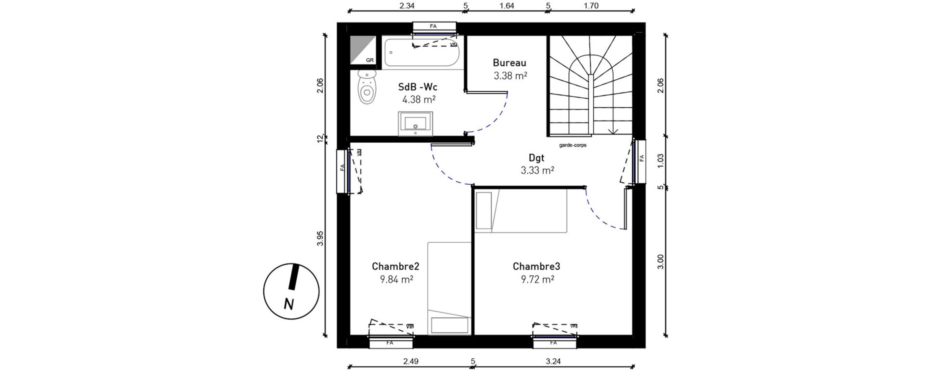 Maison T4 de 84,70 m2 &agrave; Bussy-Saint-Georges Sycomore