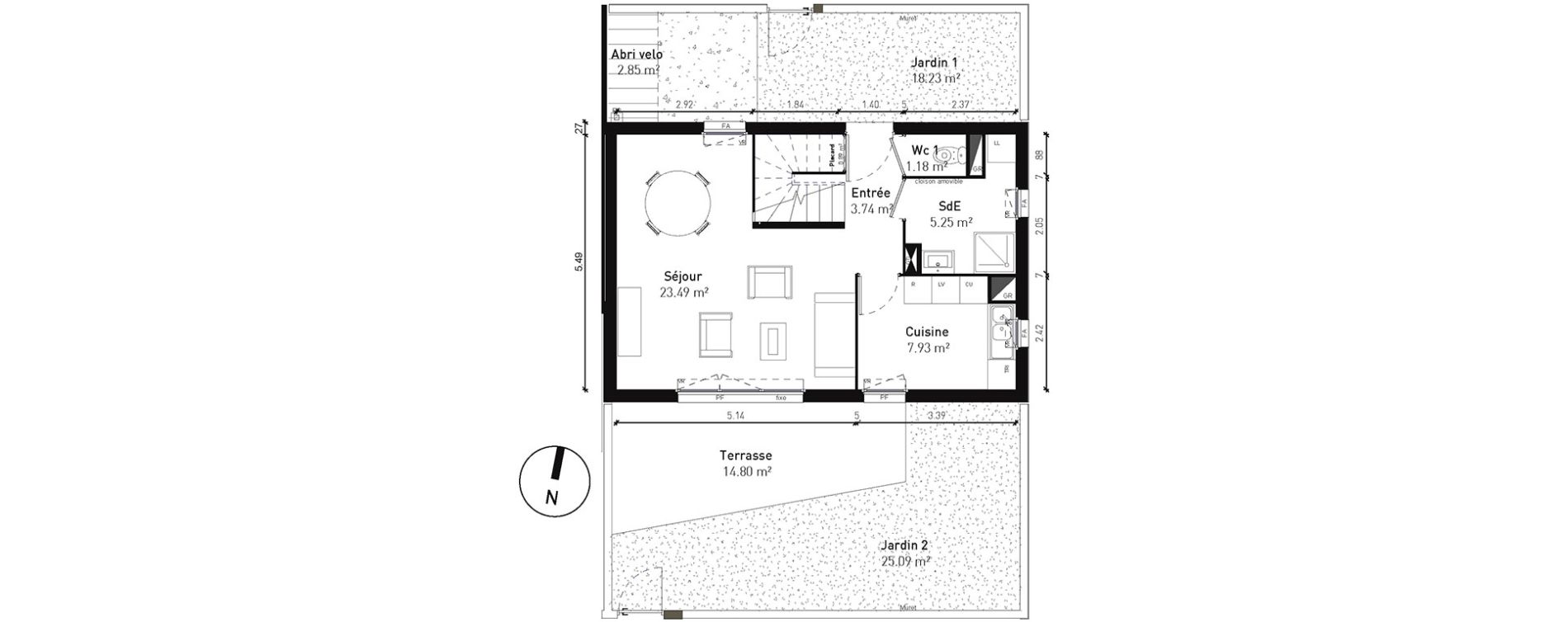 Maison T4 de 84,15 m2 &agrave; Bussy-Saint-Georges Sycomore