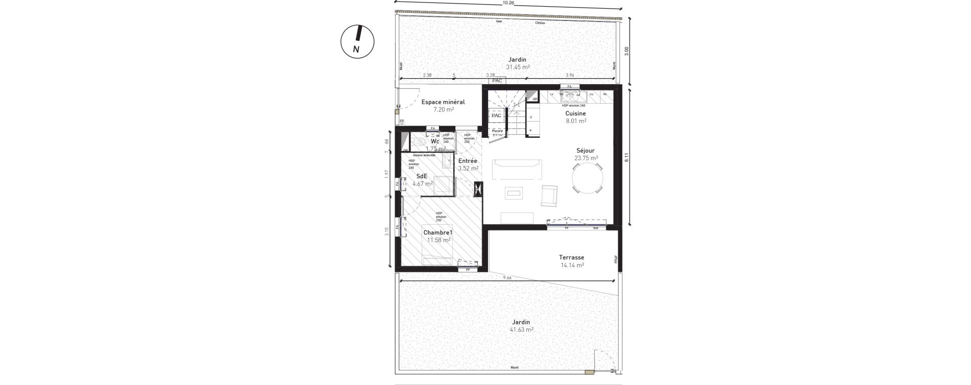 Maison T4 de 84,49 m2 &agrave; Bussy-Saint-Georges Sycomore