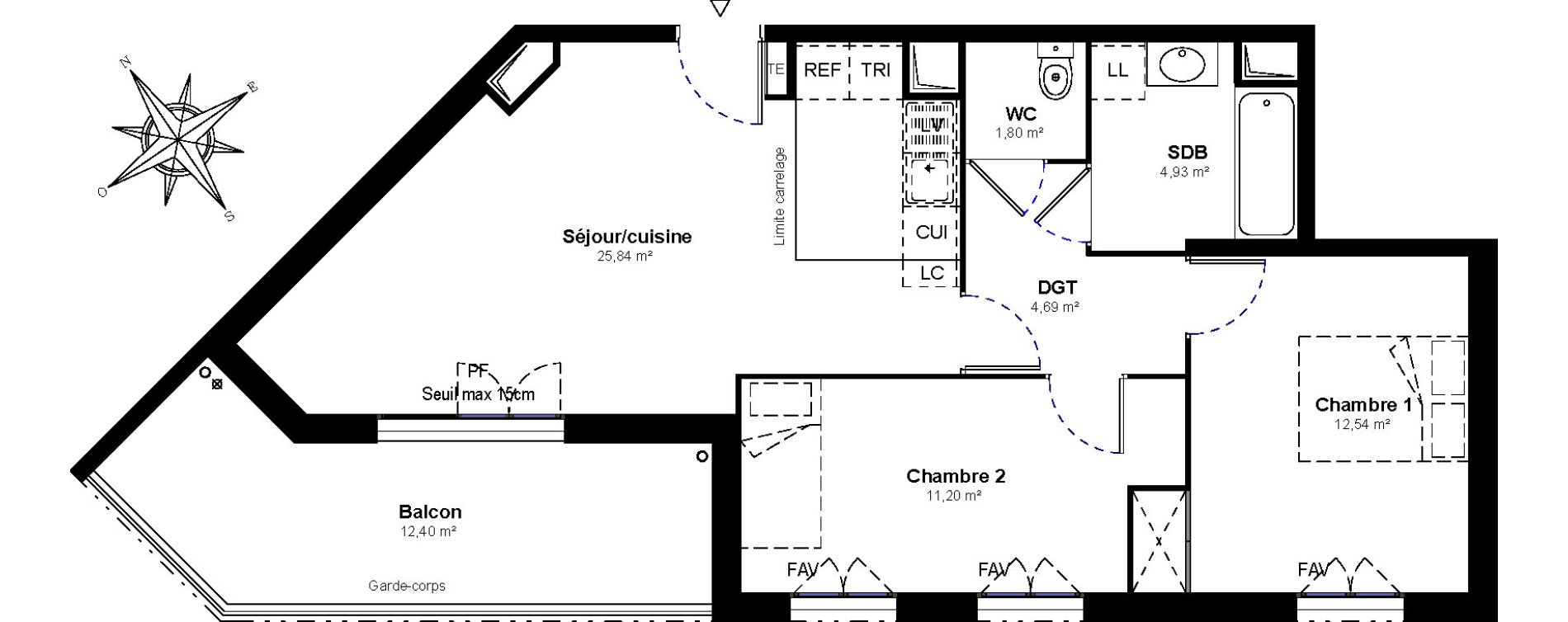 Appartement T3 de 61,00 m2 &agrave; Bussy-Saint-Georges Bussy st georges