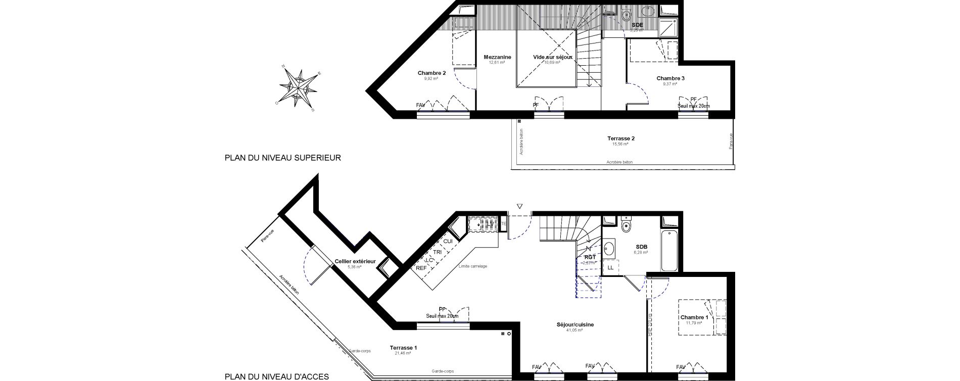 Duplex T4 de 96,50 m2 &agrave; Bussy-Saint-Georges Bussy st georges