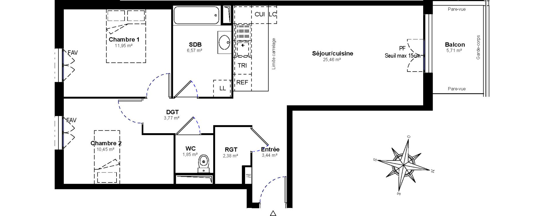 Appartement T3 de 65,87 m2 &agrave; Bussy-Saint-Georges Bussy st georges