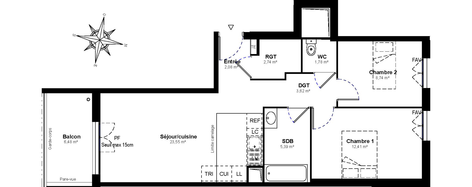 Appartement T3 de 60,31 m2 &agrave; Bussy-Saint-Georges Bussy st georges