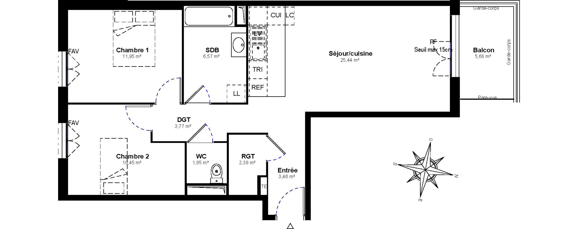 Appartement T3 de 65,87 m2 &agrave; Bussy-Saint-Georges Bussy st georges