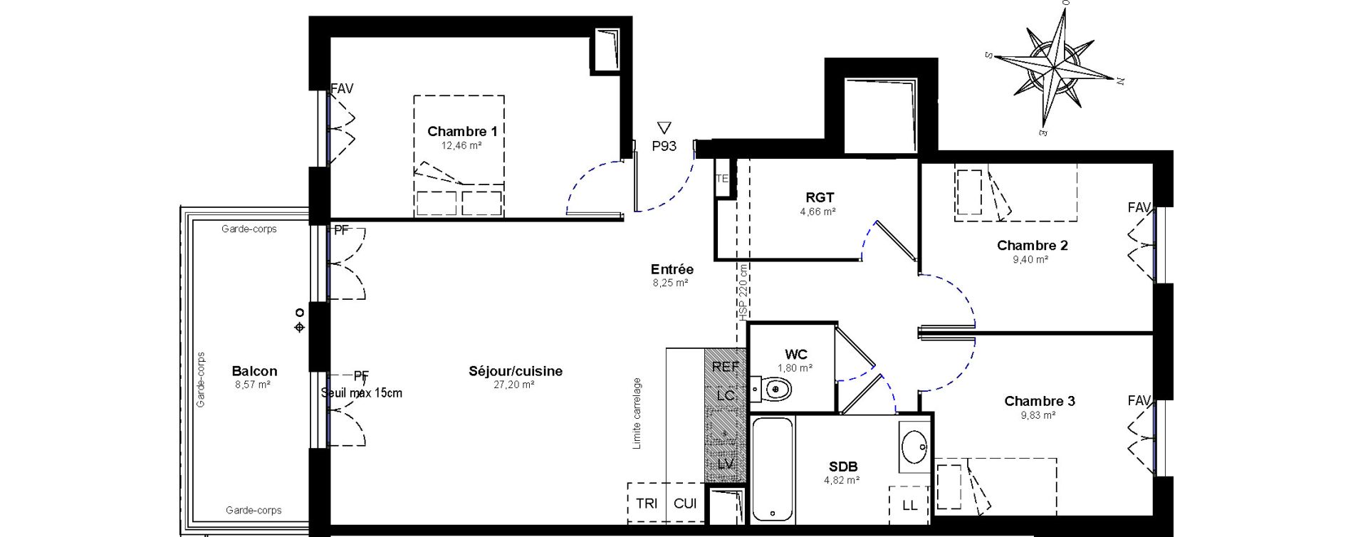 Appartement T4 de 78,42 m2 &agrave; Bussy-Saint-Georges Bussy st georges
