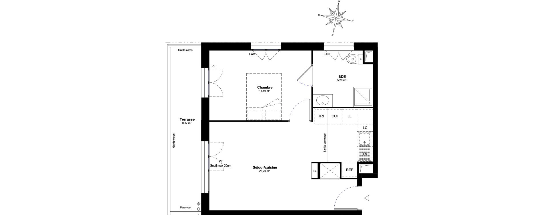 Appartement T2 de 40,17 m2 &agrave; Bussy-Saint-Georges Bussy st georges