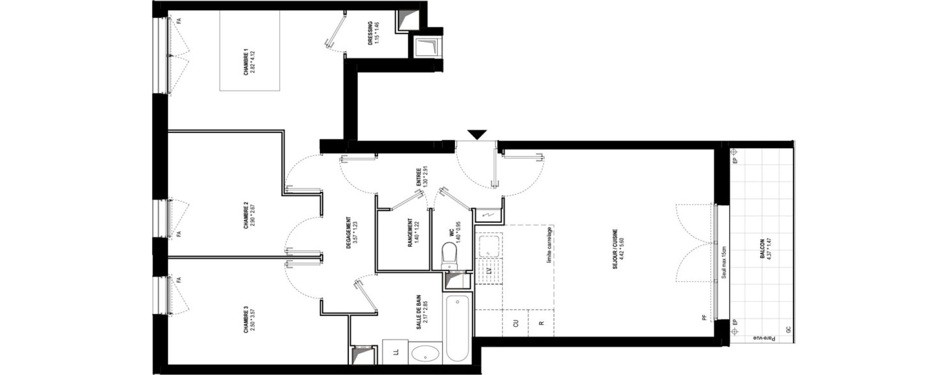 Appartement T4 de 73,14 m2 &agrave; Bussy-Saint-Georges Bussy st georges