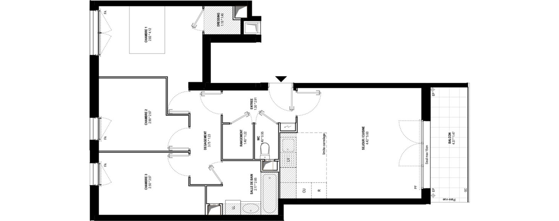 Appartement T4 de 73,18 m2 &agrave; Bussy-Saint-Georges Bussy st georges