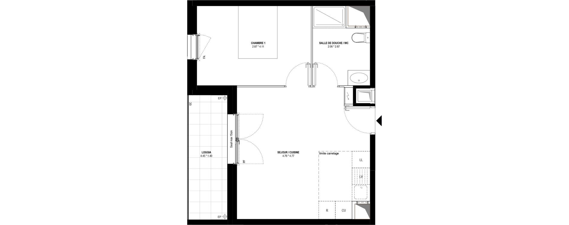 Appartement T2 de 38,86 m2 &agrave; Bussy-Saint-Georges Bussy st georges