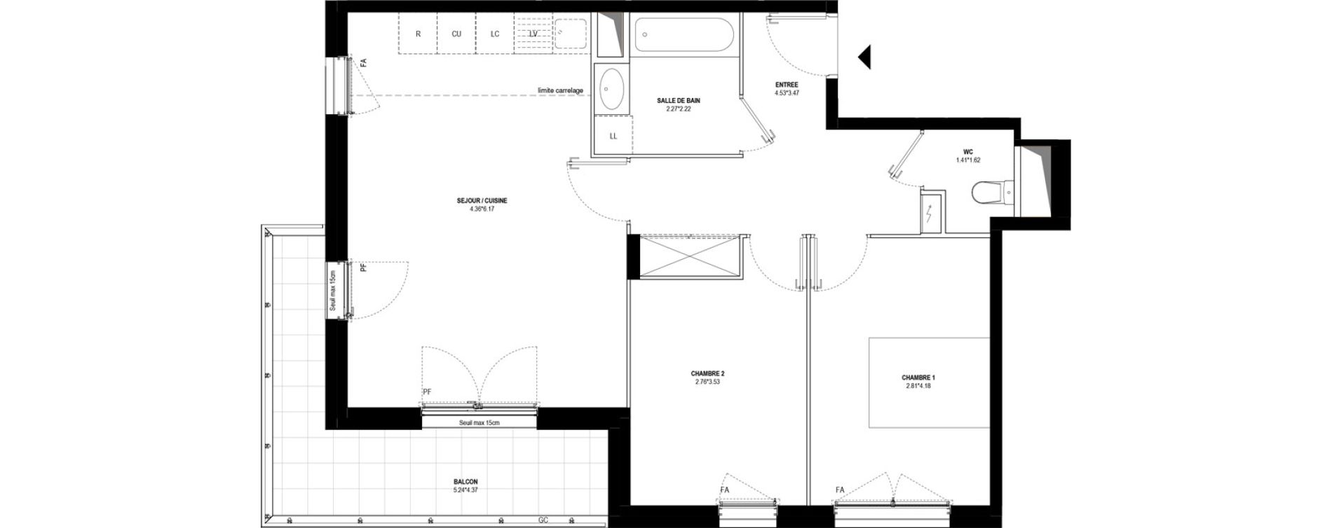 Appartement T3 de 64,41 m2 &agrave; Bussy-Saint-Georges Bussy st georges