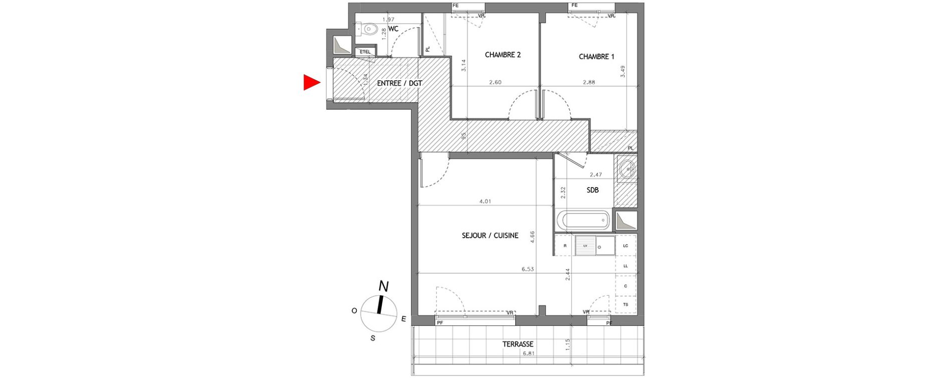 Appartement T3 de 61,83 m2 &agrave; Bussy-Saint-Georges Bussy st georges
