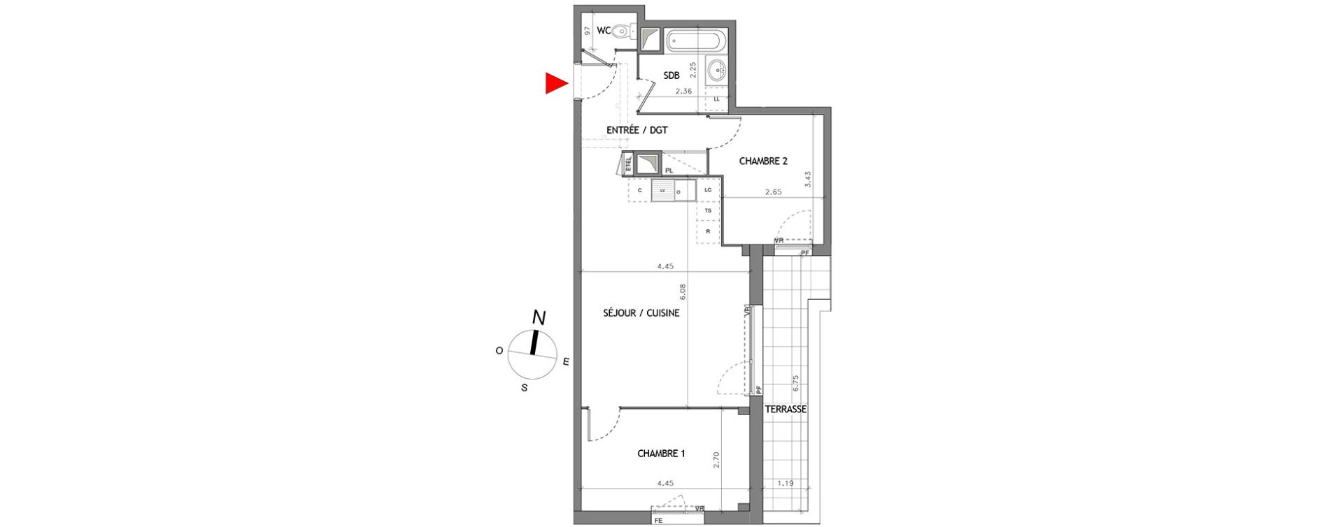 Appartement T3 de 60,66 m2 &agrave; Bussy-Saint-Georges Bussy st georges