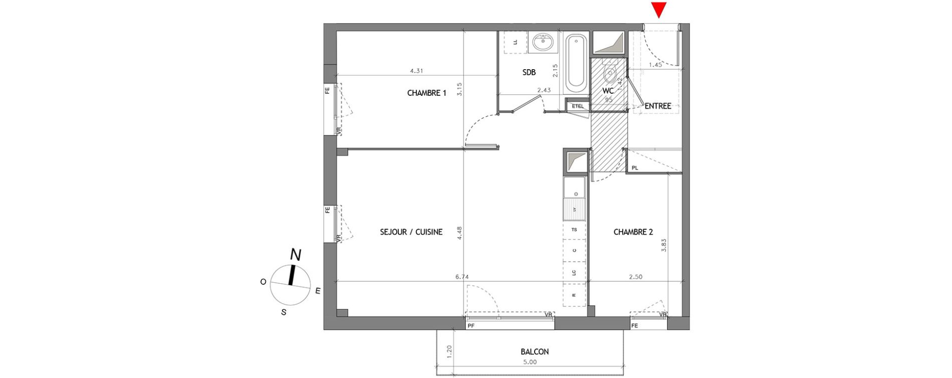 Appartement T3 de 68,60 m2 &agrave; Bussy-Saint-Georges Bussy st georges