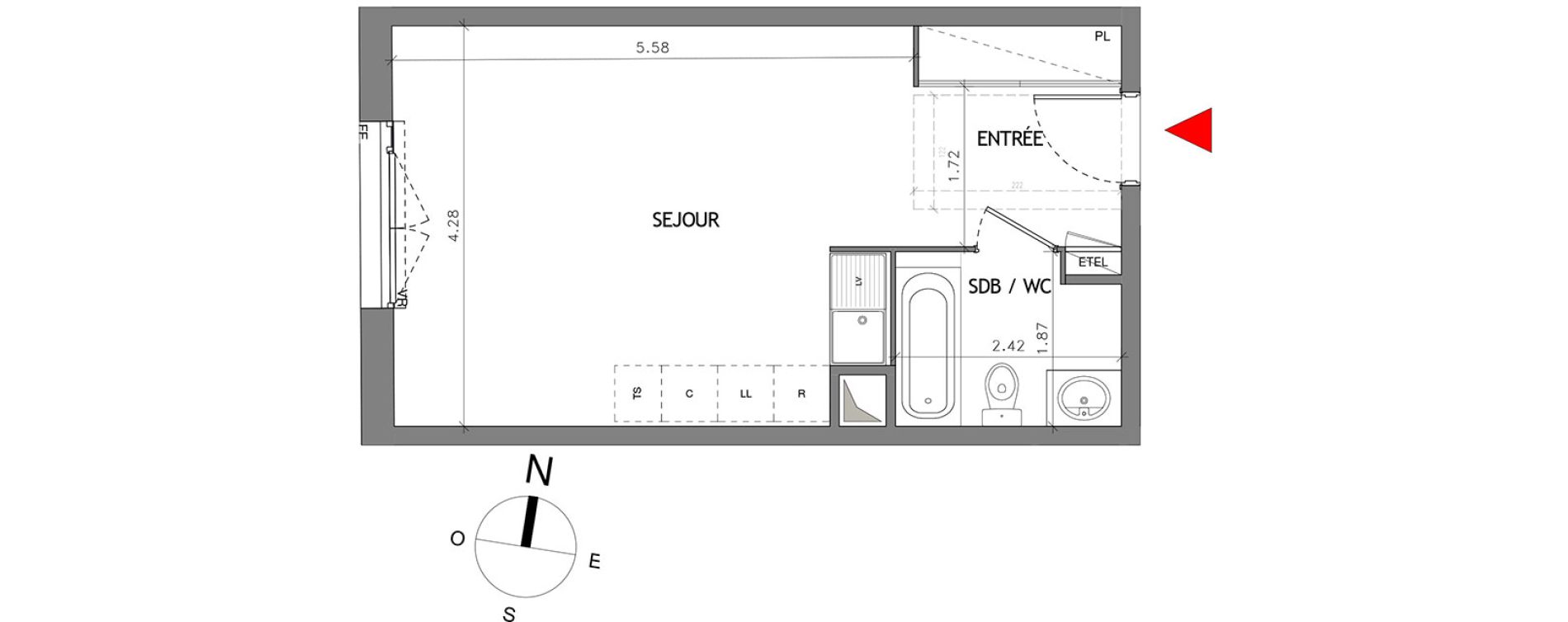Appartement T1 de 32,44 m2 &agrave; Bussy-Saint-Georges Bussy st georges