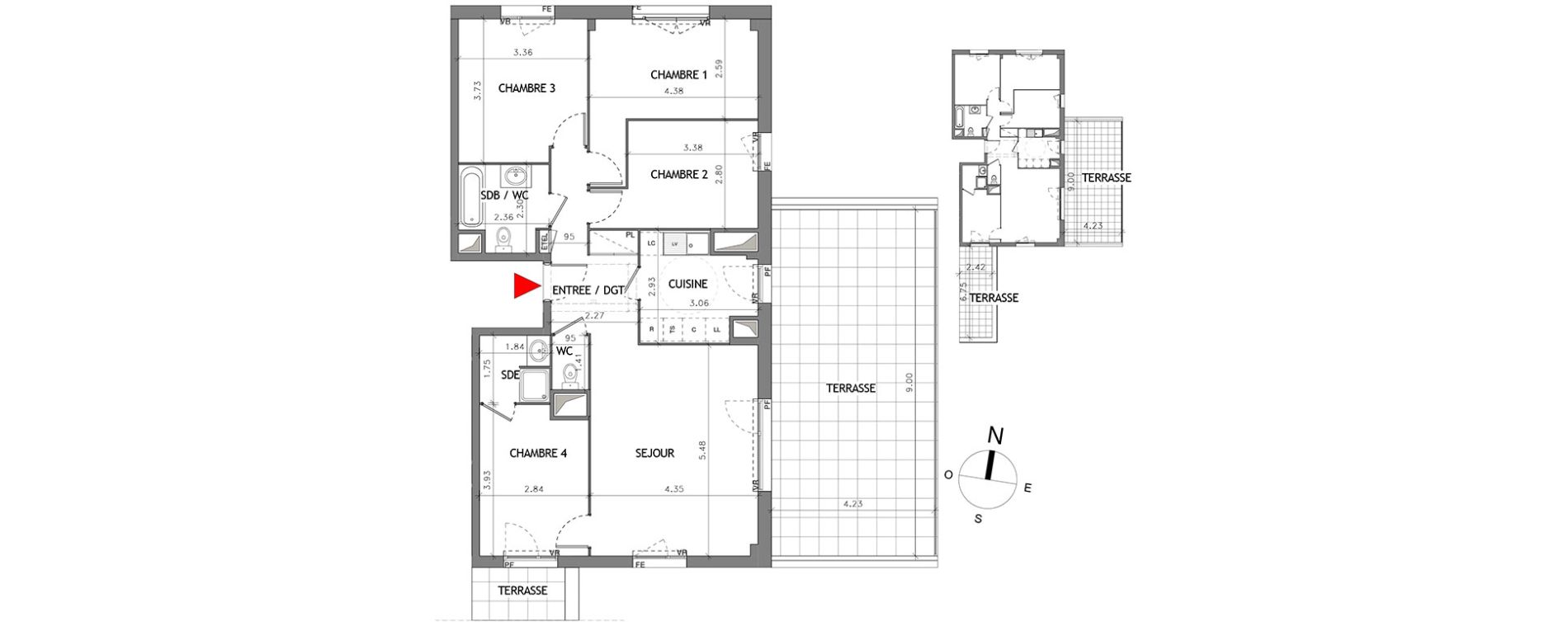 Appartement T5 de 95,36 m2 &agrave; Bussy-Saint-Georges Bussy st georges