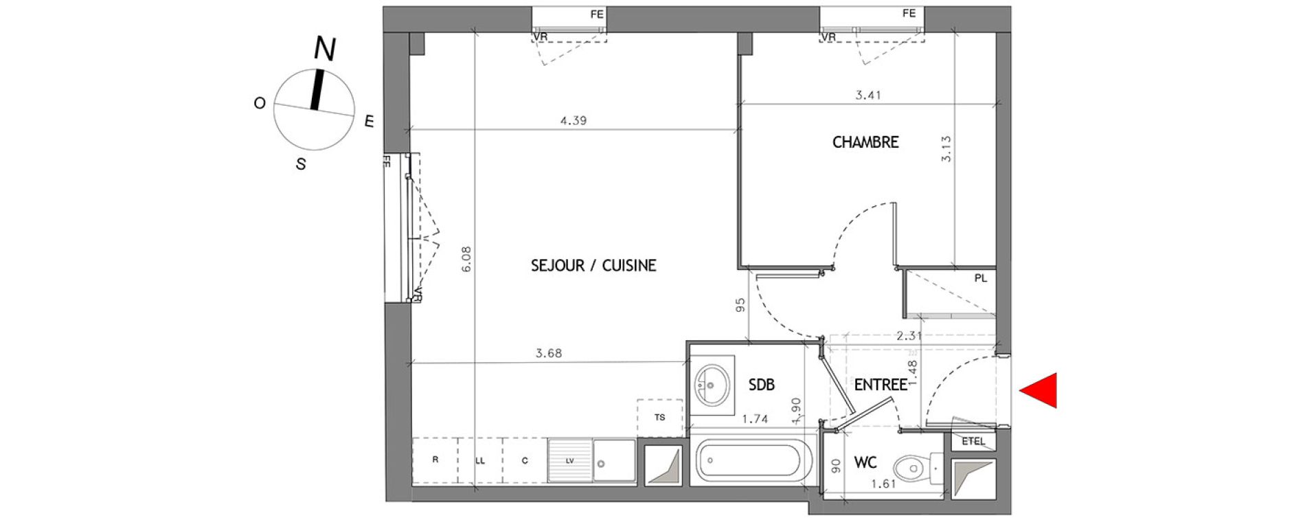 Appartement T2 de 46,06 m2 &agrave; Bussy-Saint-Georges Bussy st georges