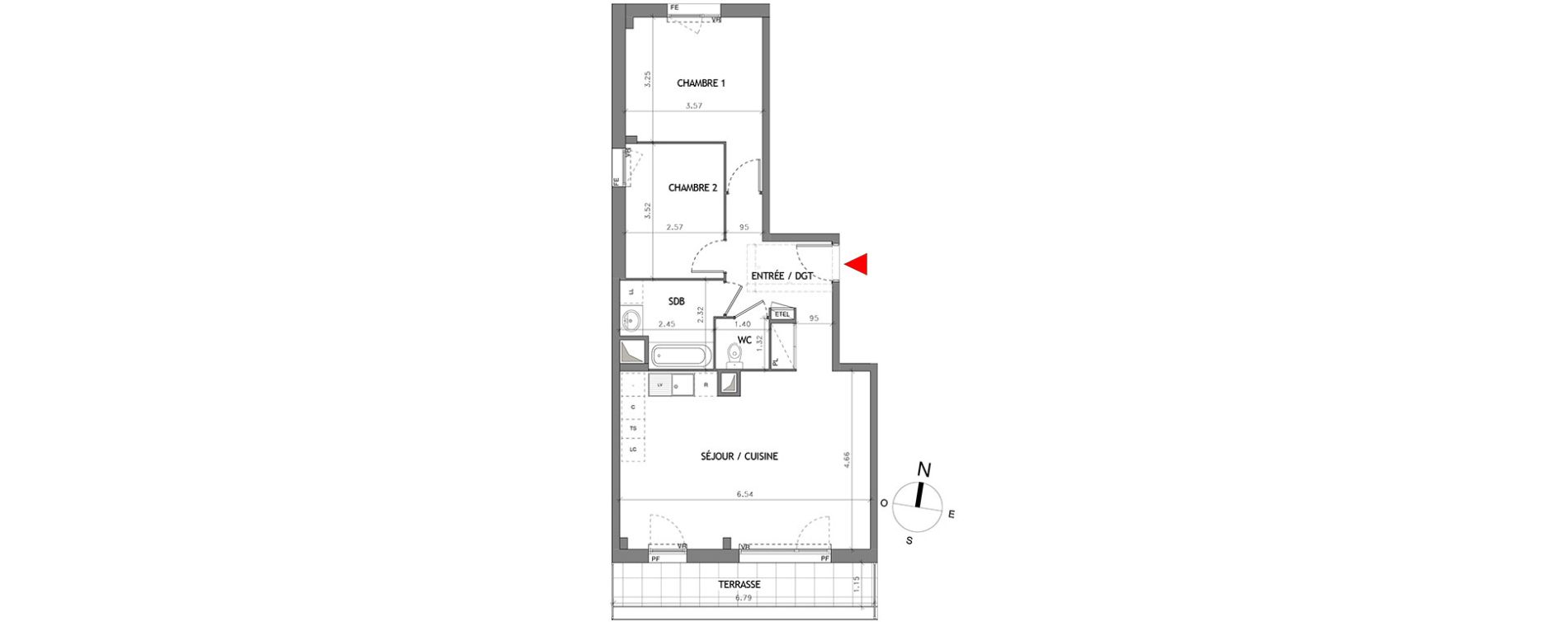 Appartement T3 de 67,50 m2 &agrave; Bussy-Saint-Georges Bussy st georges