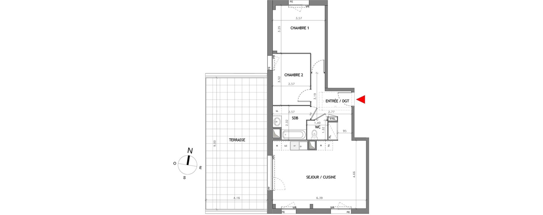 Appartement T3 de 66,60 m2 &agrave; Bussy-Saint-Georges Bussy st georges