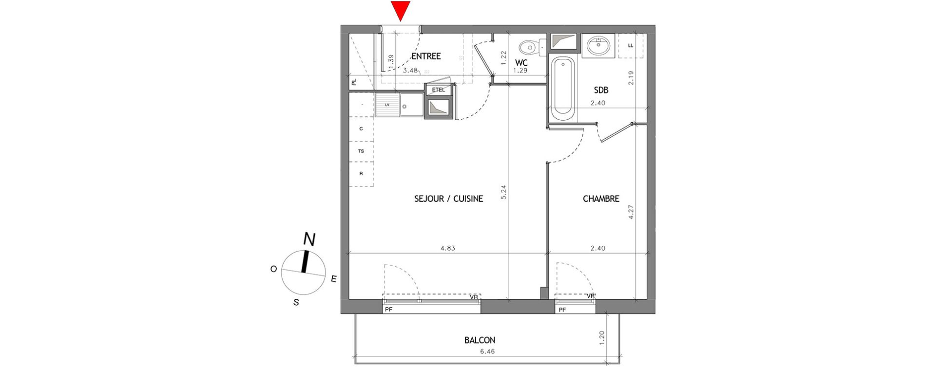 Appartement T2 de 45,61 m2 &agrave; Bussy-Saint-Georges Bussy st georges