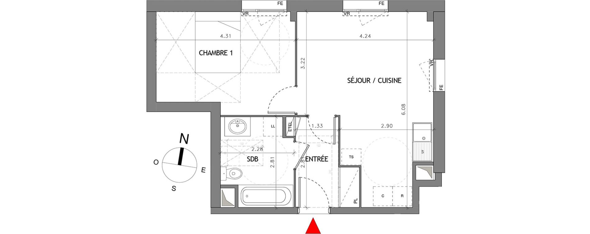 Appartement T2 de 43,46 m2 &agrave; Bussy-Saint-Georges Bussy st georges