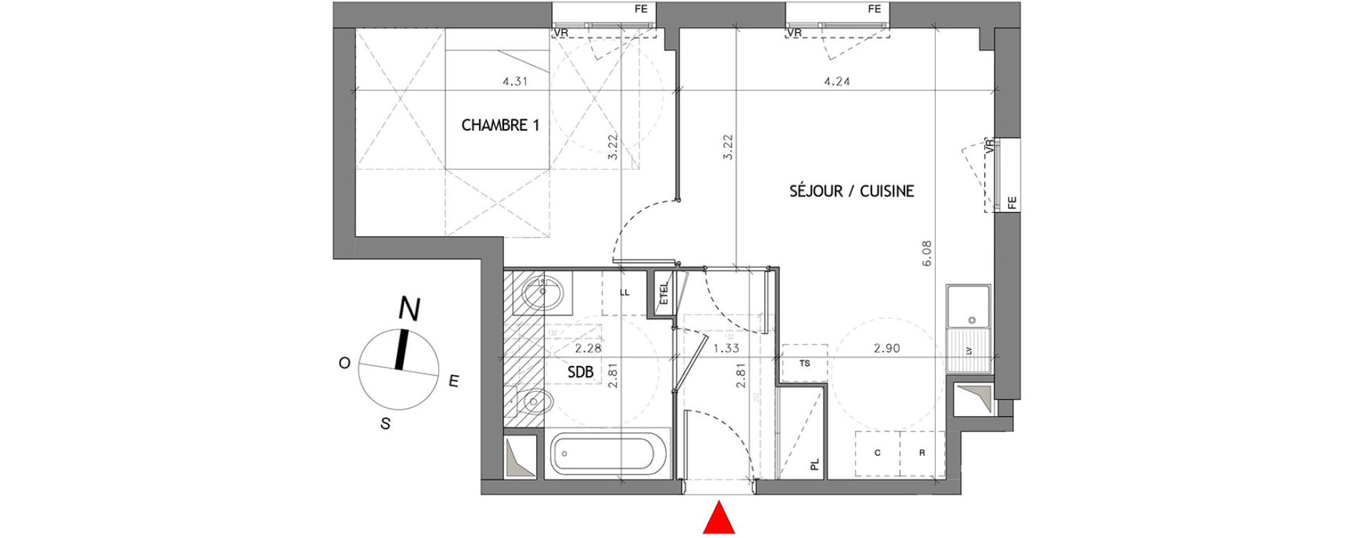 Appartement T2 de 43,46 m2 &agrave; Bussy-Saint-Georges Bussy st georges