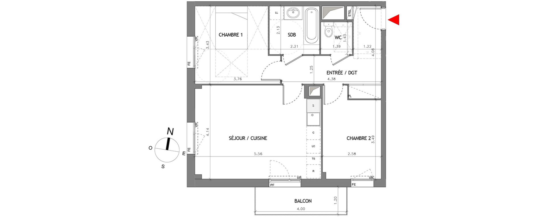 Appartement T3 de 59,64 m2 &agrave; Bussy-Saint-Georges Bussy st georges