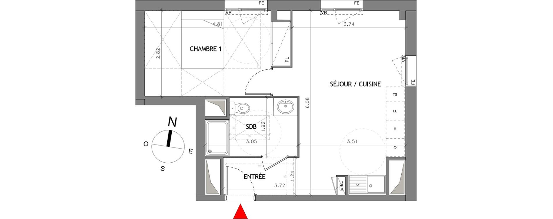 Appartement T2 de 42,68 m2 &agrave; Bussy-Saint-Georges Bussy st georges