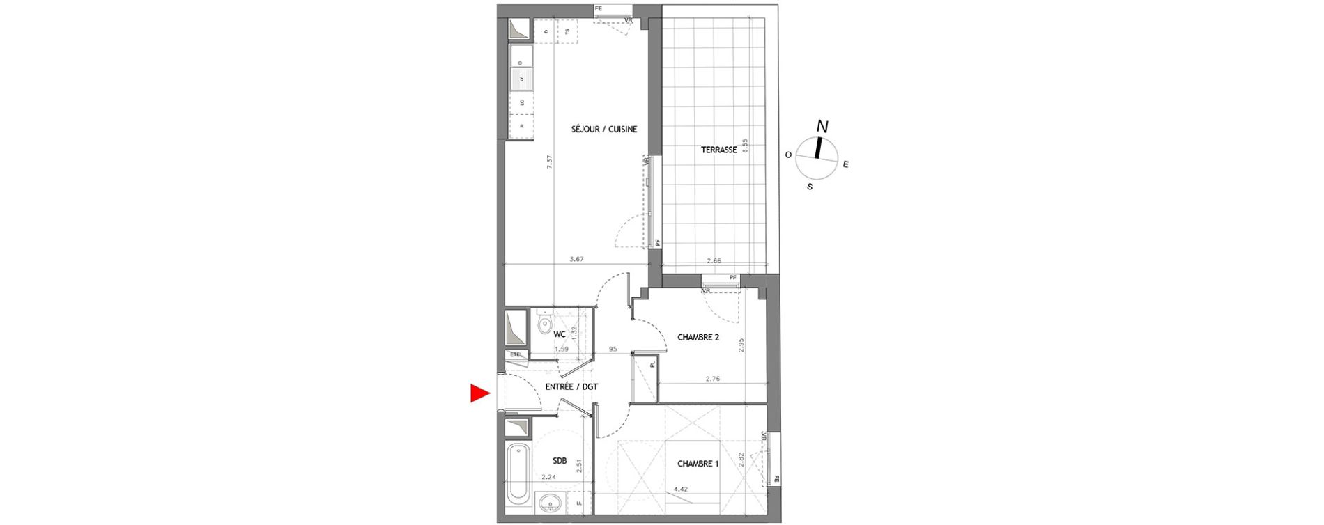 Appartement T3 de 61,19 m2 &agrave; Bussy-Saint-Georges Bussy st georges