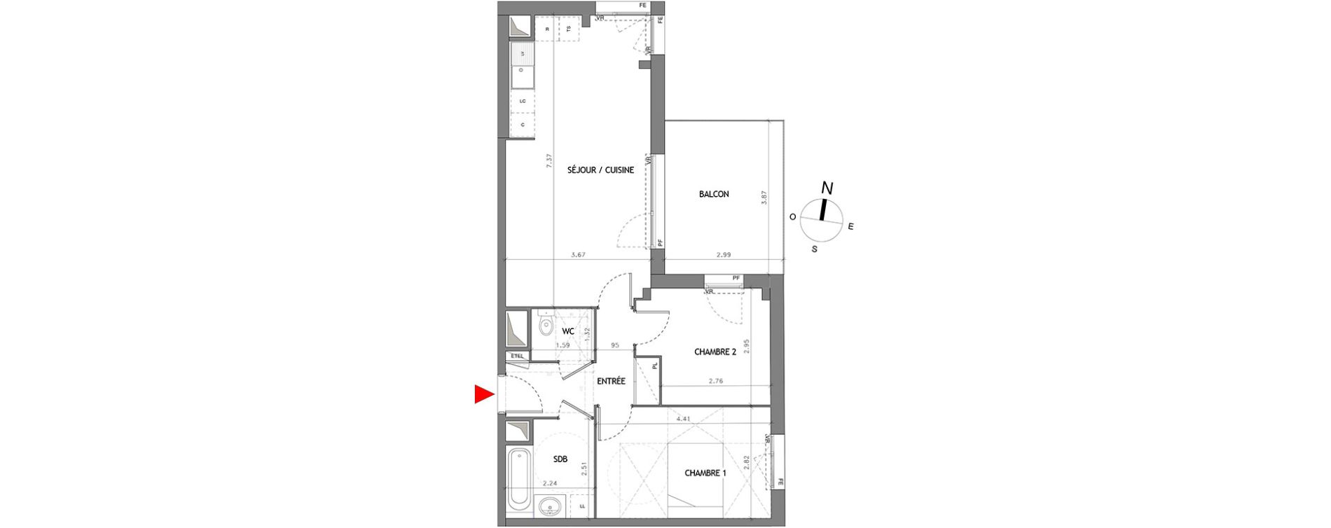 Appartement T3 de 61,09 m2 &agrave; Bussy-Saint-Georges Bussy st georges