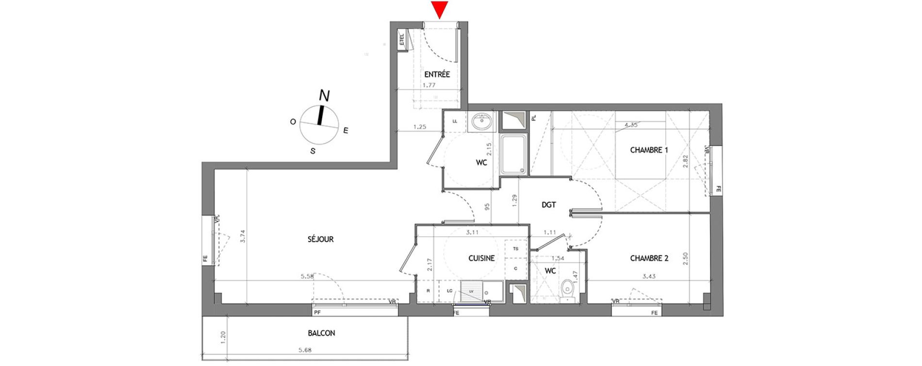 Appartement T3 de 67,21 m2 &agrave; Bussy-Saint-Georges Bussy st georges