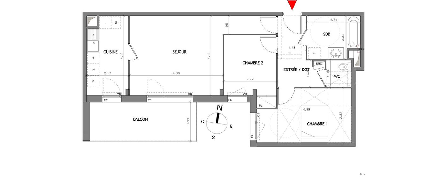 Appartement T3 de 66,63 m2 &agrave; Bussy-Saint-Georges Bussy st georges