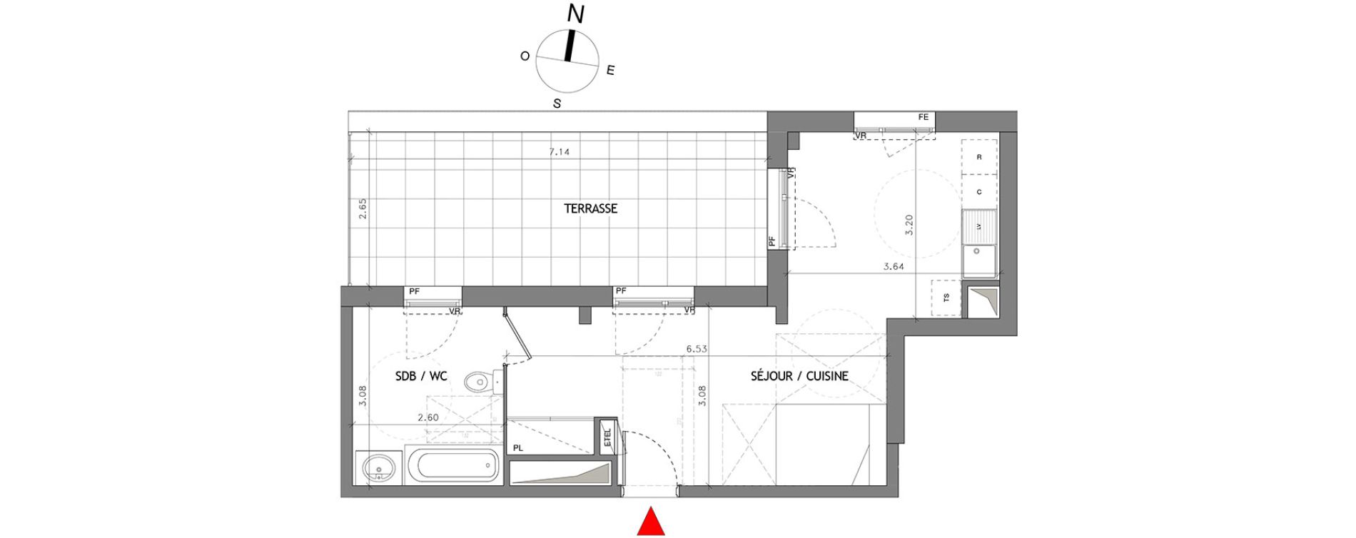 Appartement T1 de 37,54 m2 &agrave; Bussy-Saint-Georges Bussy st georges