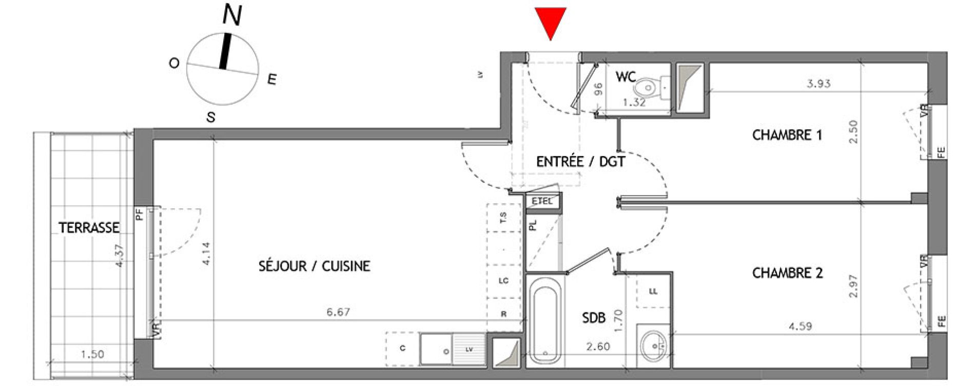 Appartement T3 de 65,67 m2 &agrave; Bussy-Saint-Georges Bussy st georges