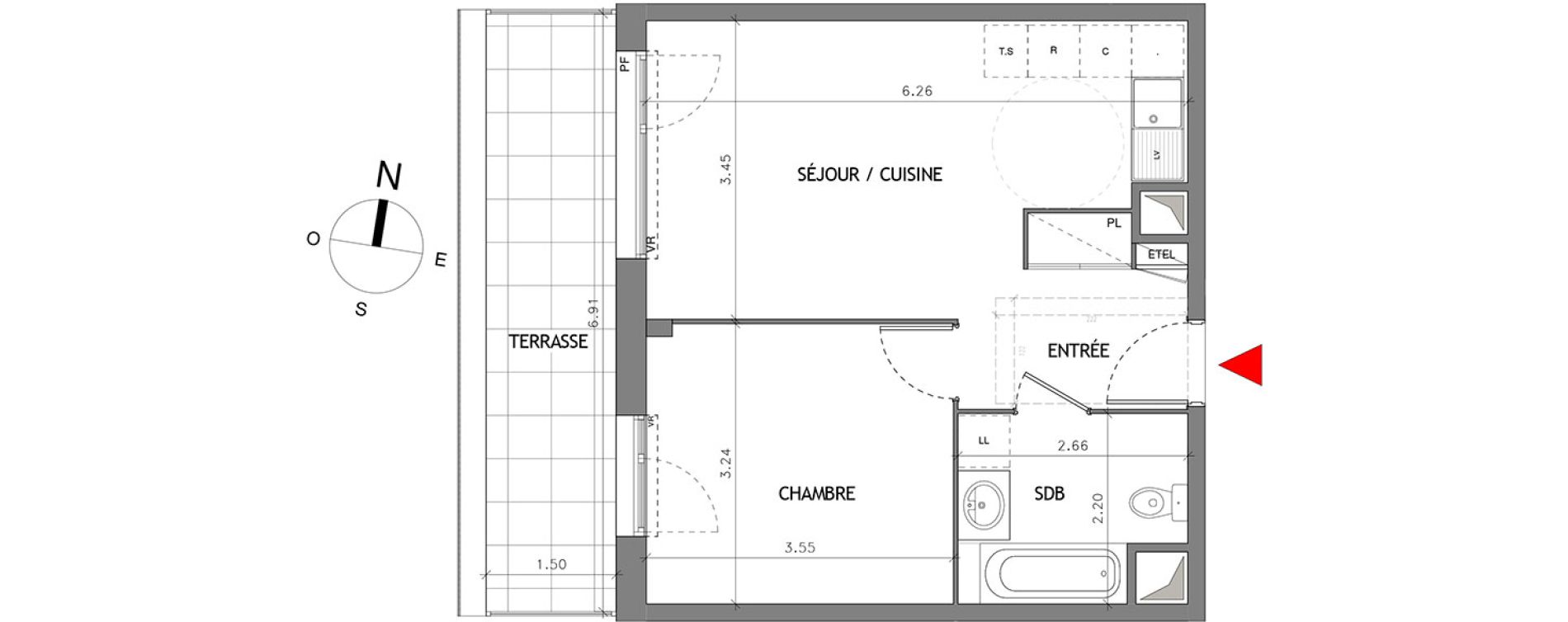 Appartement T2 de 40,41 m2 &agrave; Bussy-Saint-Georges Bussy st georges