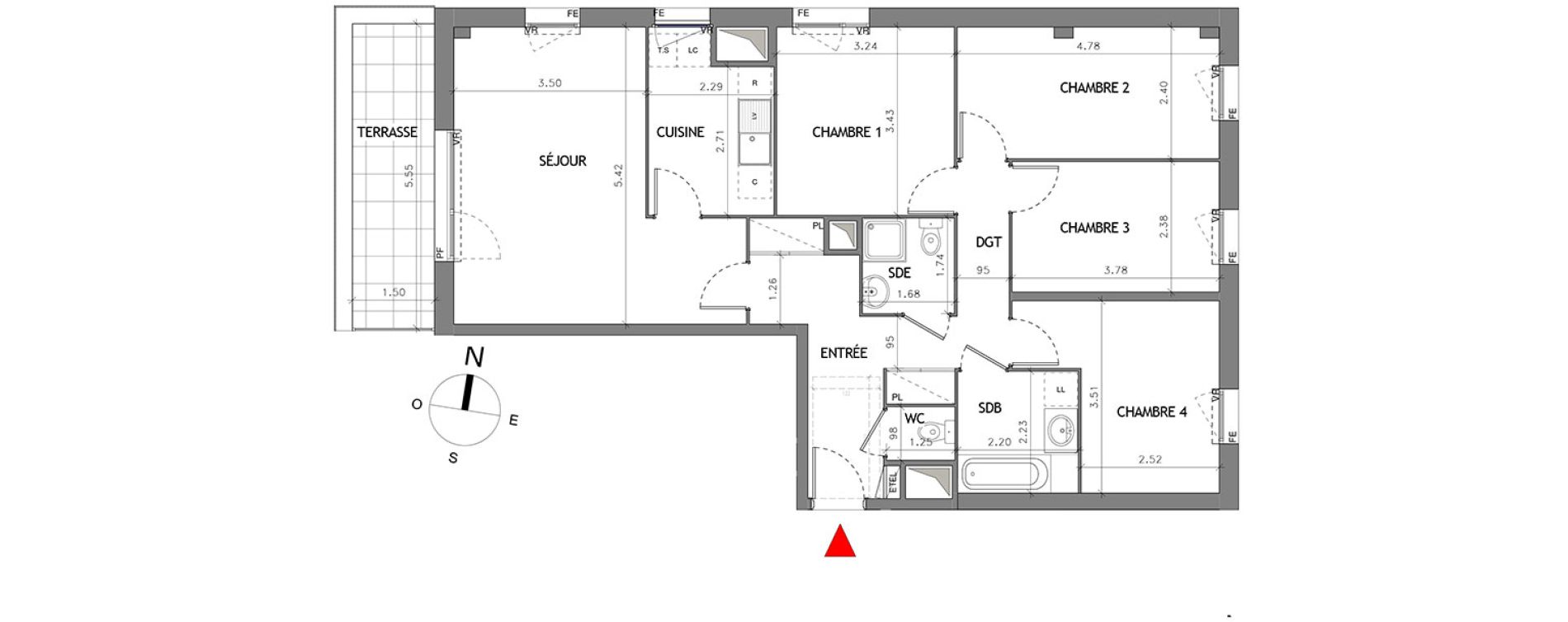 Appartement T5 de 93,96 m2 &agrave; Bussy-Saint-Georges Bussy st georges