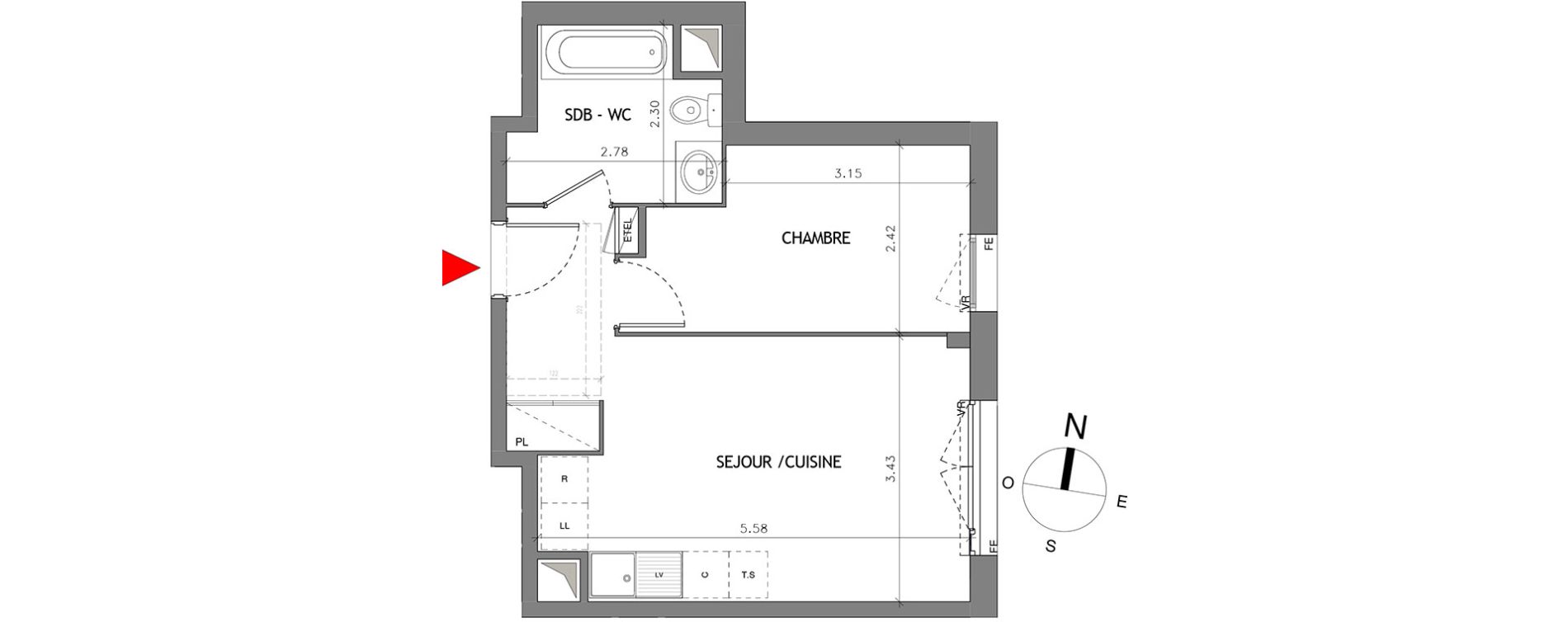 Appartement T2 de 36,54 m2 &agrave; Bussy-Saint-Georges Bussy st georges