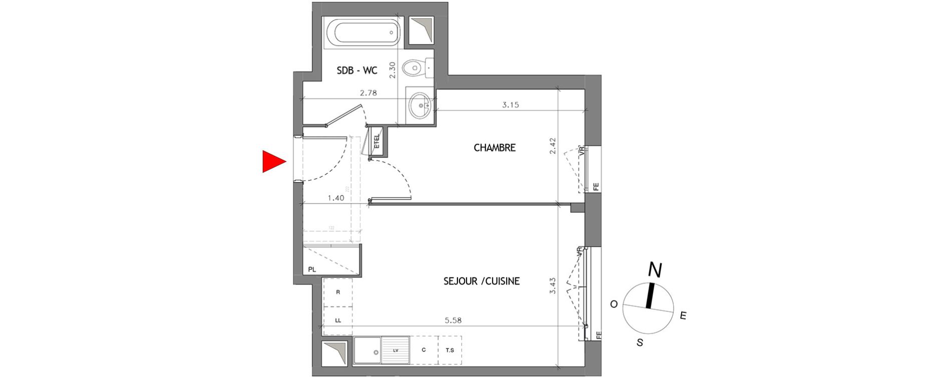 Appartement T2 de 36,54 m2 &agrave; Bussy-Saint-Georges Bussy st georges