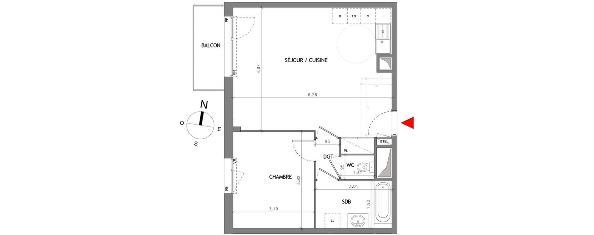 Appartement T2 de 52,35 m2 &agrave; Bussy-Saint-Georges Bussy st georges