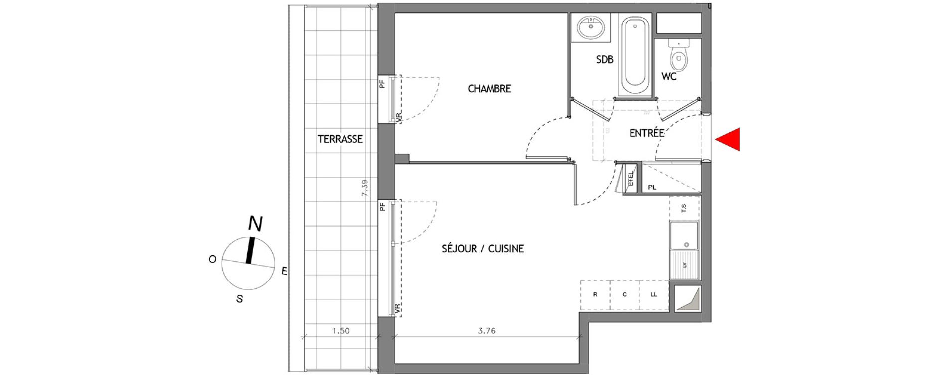 Appartement T2 de 40,34 m2 &agrave; Bussy-Saint-Georges Bussy st georges