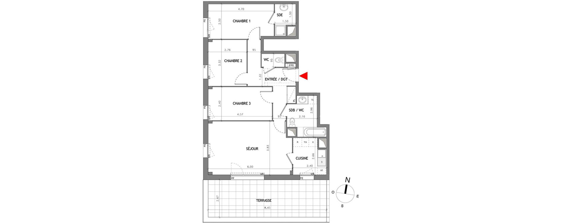 Appartement T4 de 79,77 m2 &agrave; Bussy-Saint-Georges Bussy st georges