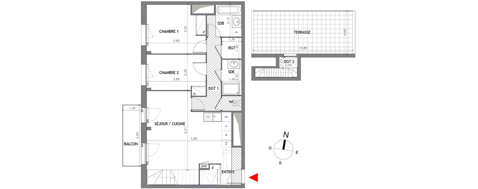 Appartement T3 de 68,86 m2 &agrave; Bussy-Saint-Georges Bussy st georges