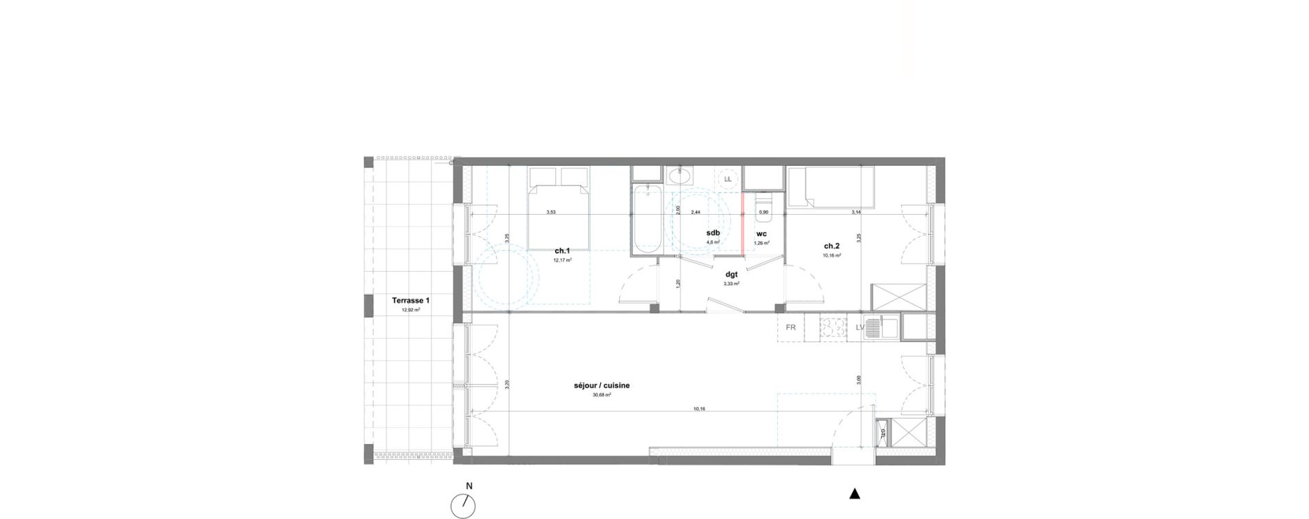 Appartement T3 de 62,20 m2 &agrave; Bussy-Saint-Georges Sycomore