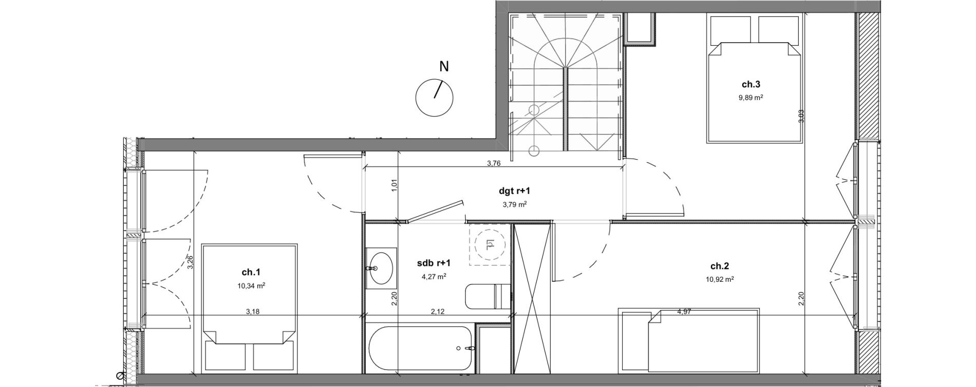 Appartement T5 de 95,60 m2 &agrave; Bussy-Saint-Georges Sycomore