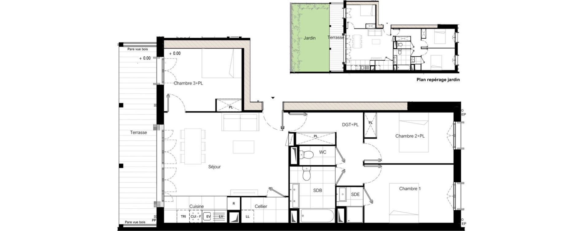 Appartement T4 de 81,09 m2 &agrave; Bussy-Saint-Georges Sycomore